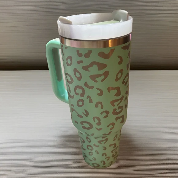 40 Oz Tumbler W/Handle, Straw, Insulated, Stainless Steel Spill Proof•New - Picture 6 of 6